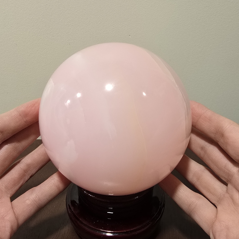 Pink Mangano Calcite Crystal Sphere #B 125 mm